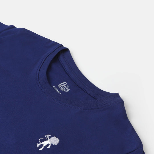 Boys Lycra Jersey T-Shirt - Navy Blue