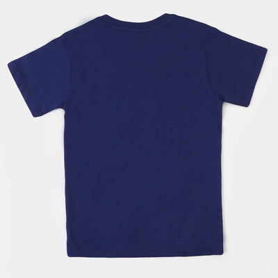 Boys Lycra Jersey T-Shirt - Navy Blue