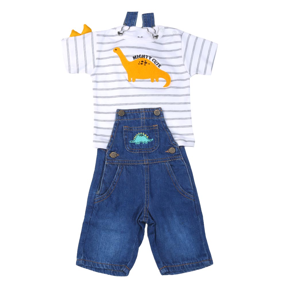 Infant Boys Suit 2Pc Mighty cute - B. White