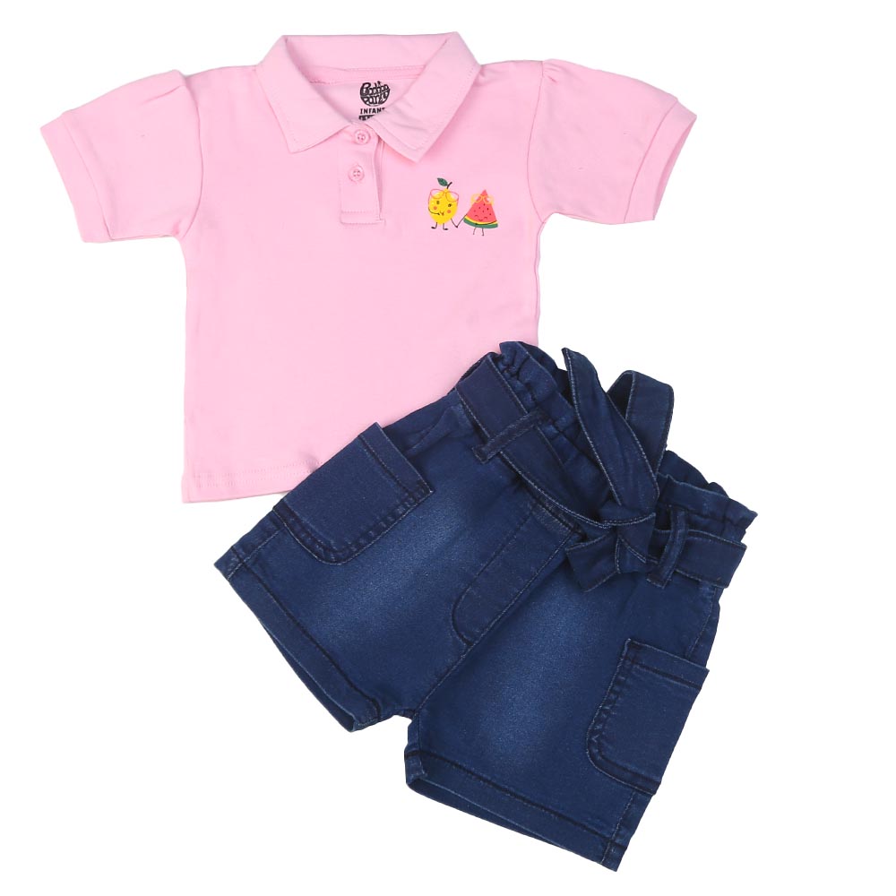 Infant Girls Suit Knitted 2Pc P&S - mIX