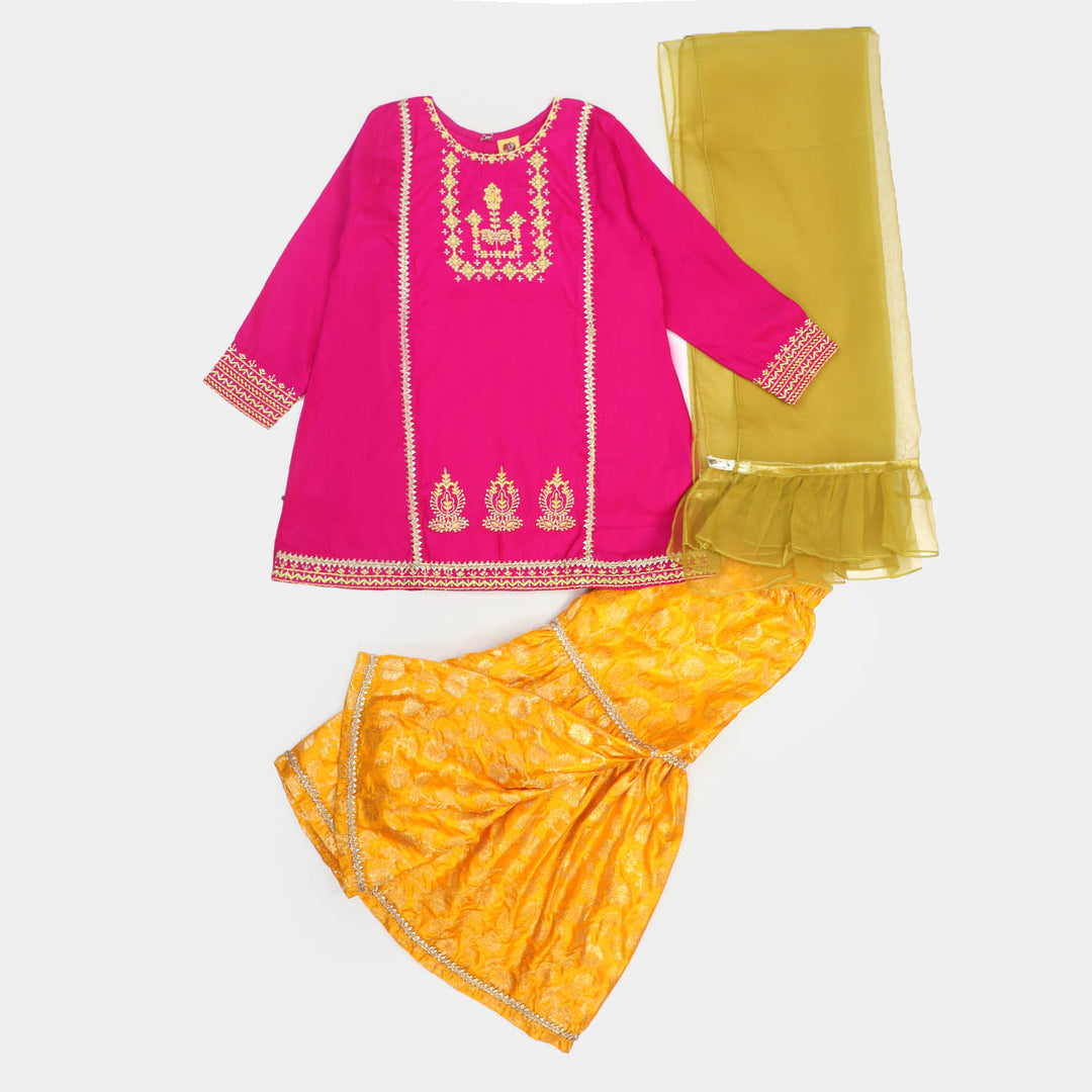 Girls 3Pcs Suit Phool Nagar -Magenta