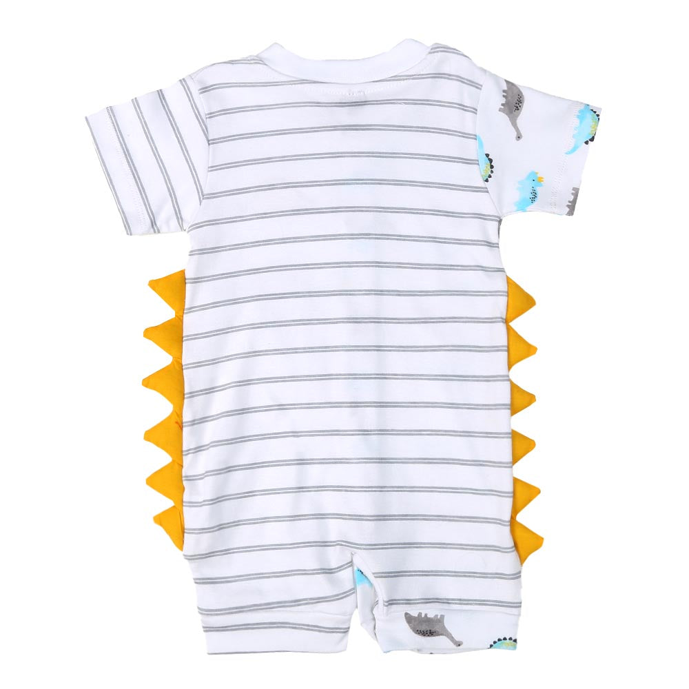 Infant Boys Romper Fancy Dino - White