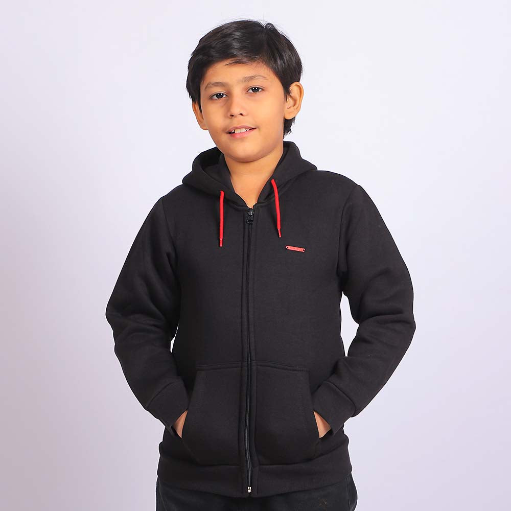 Zipper Jacket For Boys - Black