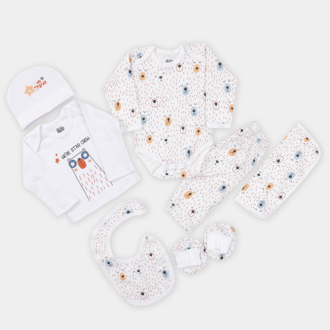 Infant Boys Set 7 Pcs Oh My Bear - White