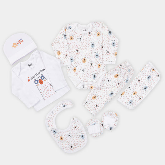 Infant Boys Set 7 Pcs Oh My Bear - White