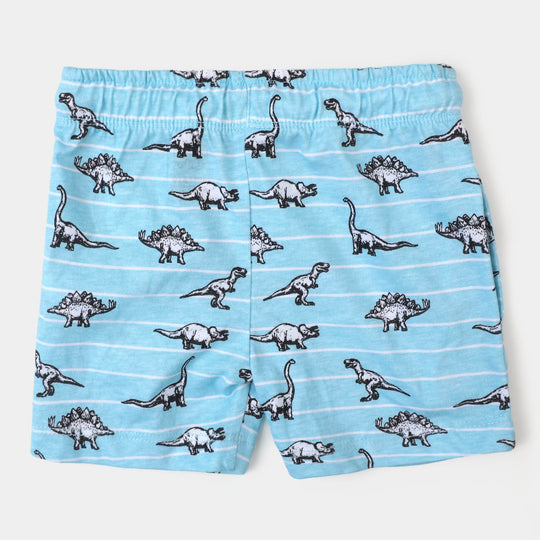 Boys Terry Short Dino All Over - Sky Blue