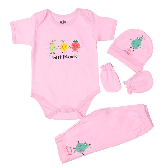 Infant Girls Set 4Pc Fruit - Pink