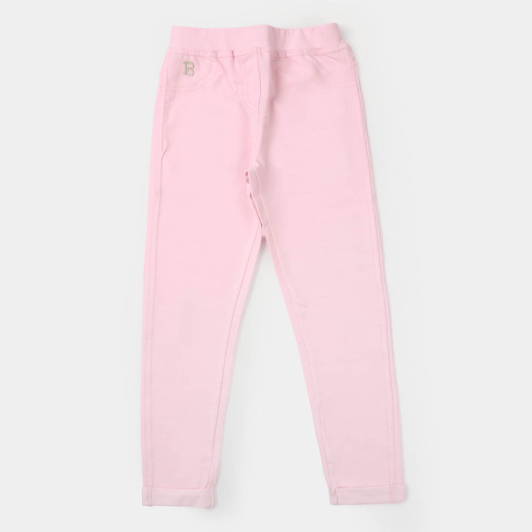 Girls Knitted Jeggings - Pink