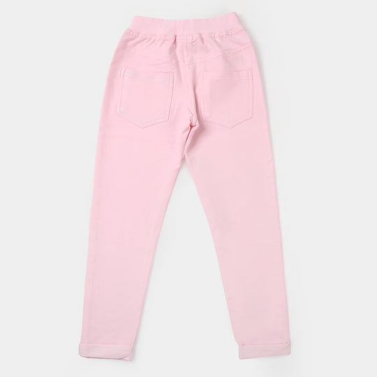 Girls Knitted Jeggings - Pink