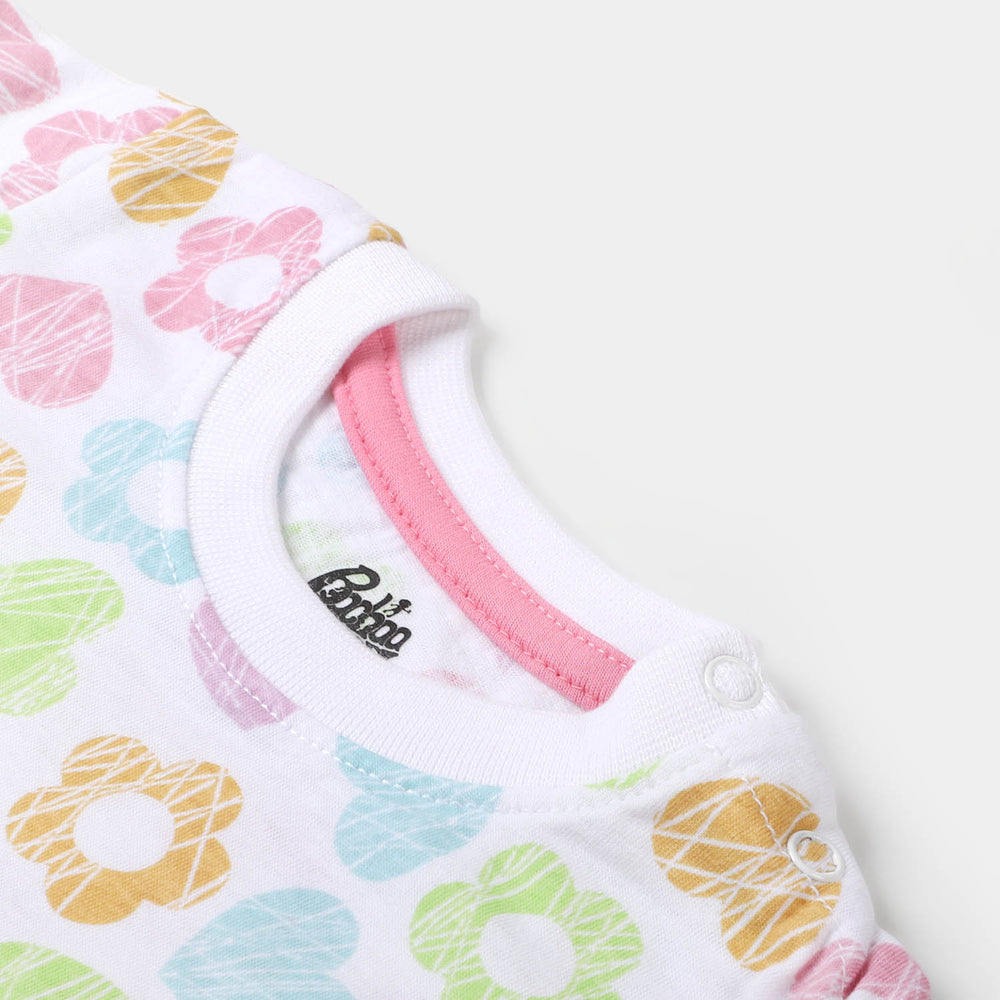 Infant Girls T-Shirt Heart All Over - White