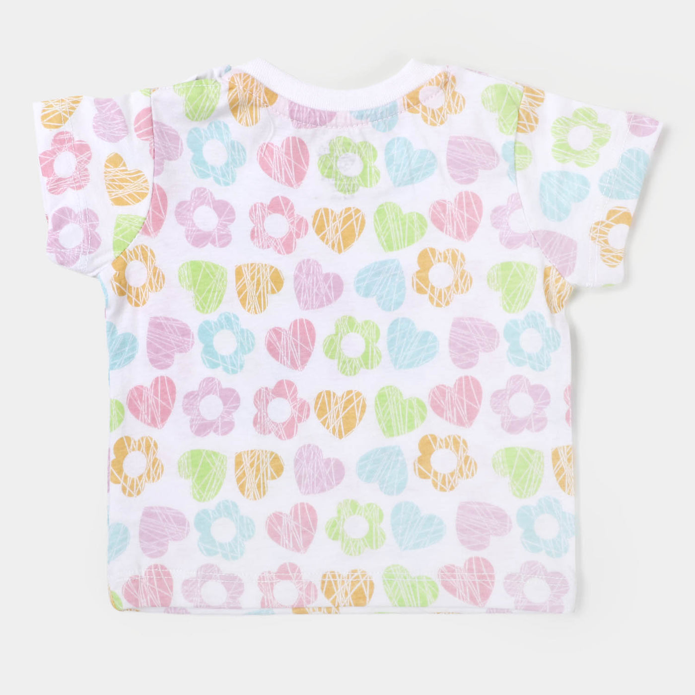 Infant Girls T-Shirt Heart All Over - White