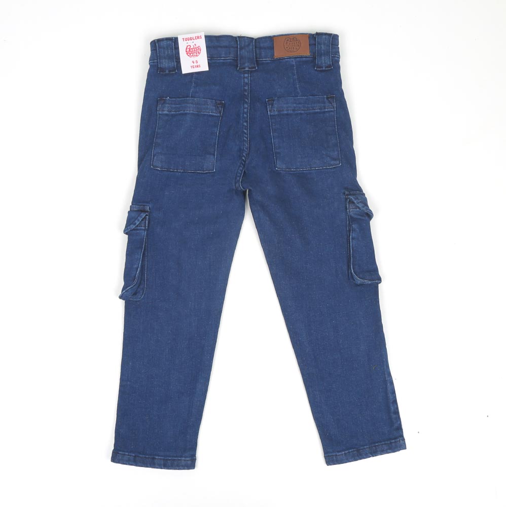 Boys Pant Denim Cargo Pockets - Lt Blue