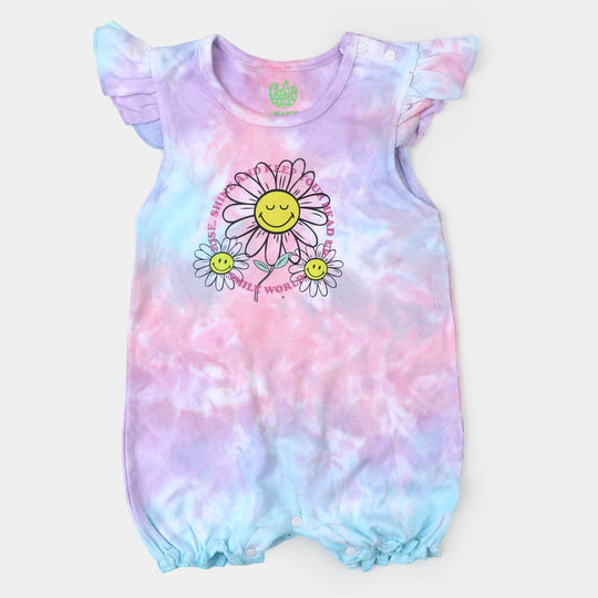 Infant Girls Knitted Romper Tie Dye Smile World-Tie Dye