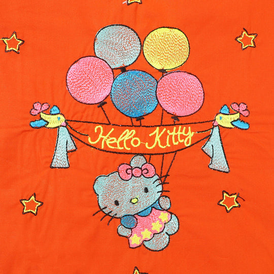Infant Girls Cotton Embroidered Kurti - ORANGE