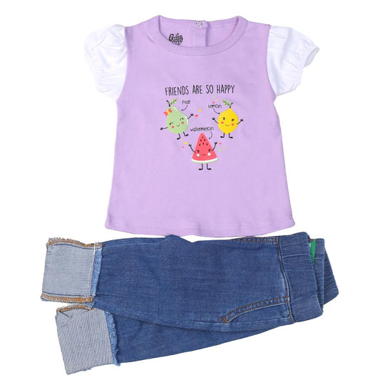 Infant Girls Suit 2Pc Fruit - Purple