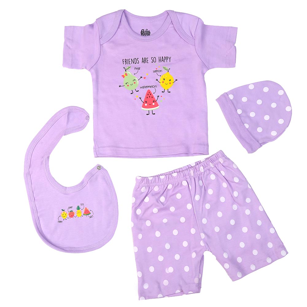 Infant Girls Set 4Pc Fruit - Purple