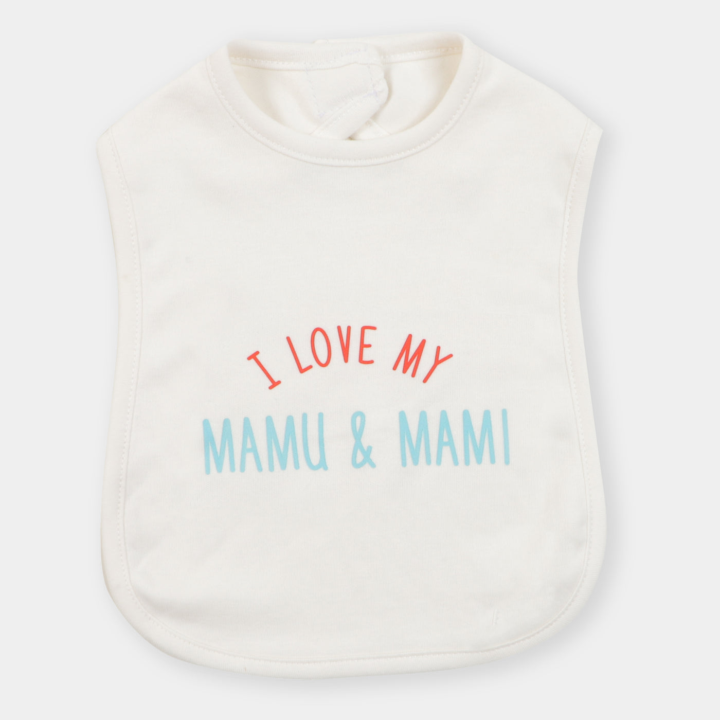 Infant Baby Apron Mamu & Mami - White