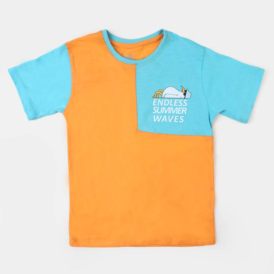 Boys T-Shirt Summer Waves-Blue Redia