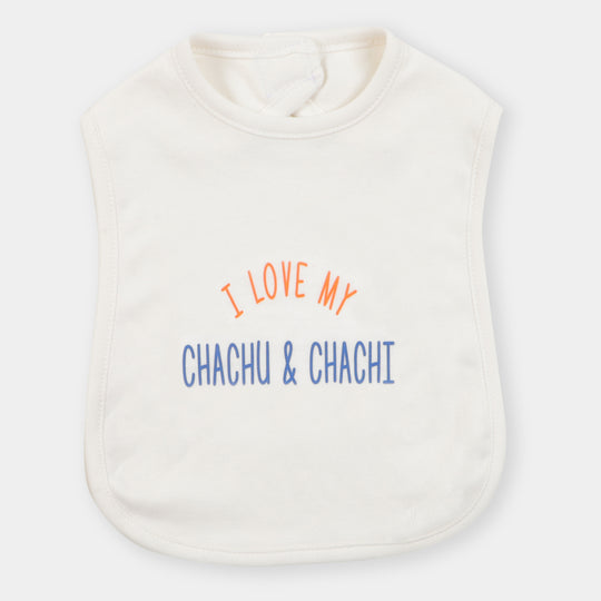 Infant Baby Apron Chachu & Chachi - White
