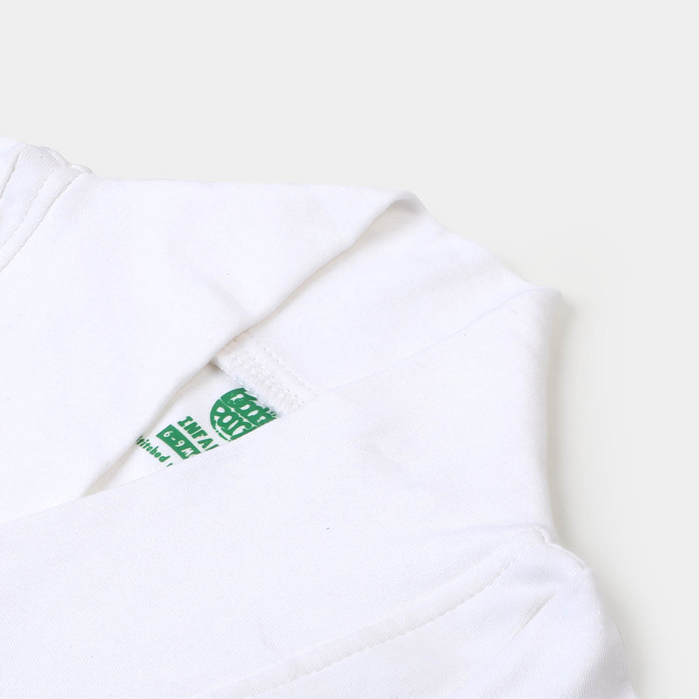 Infant Boys Knitted Romper Striper-B.White