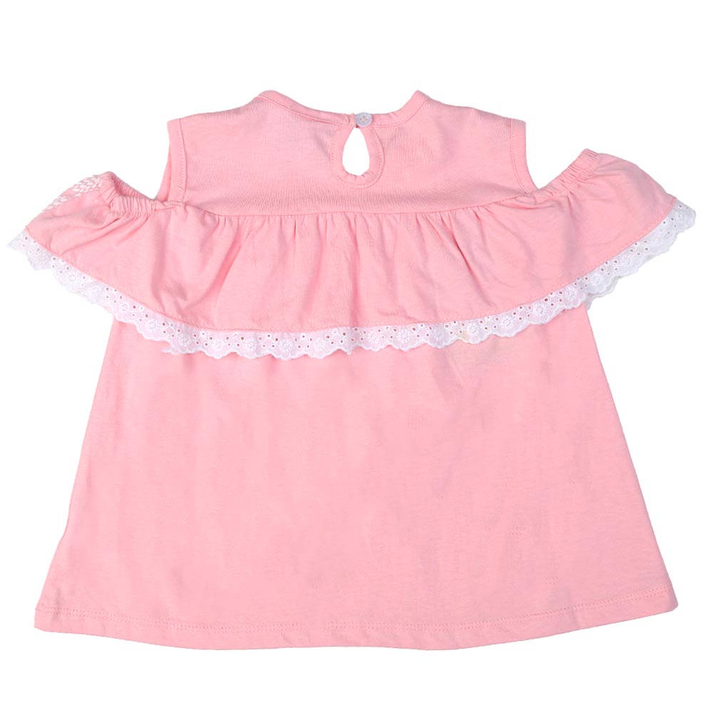 Infant Girls Frocks S/L Lace - Pink