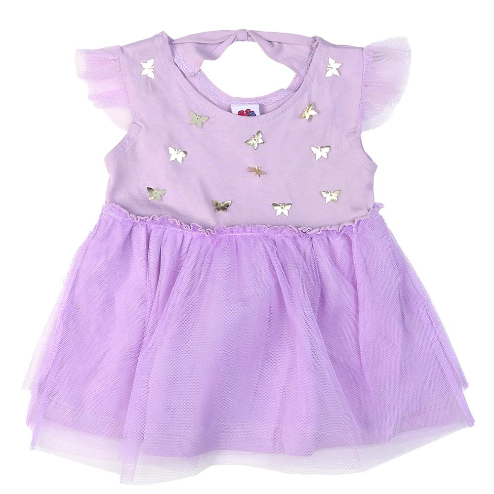 Girls Frock Butterfly - Purple