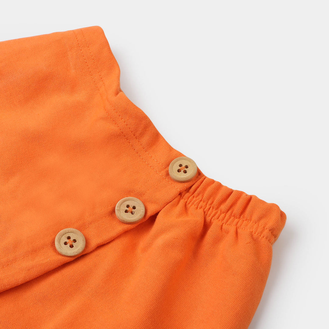 Girls Short Floral - Orange