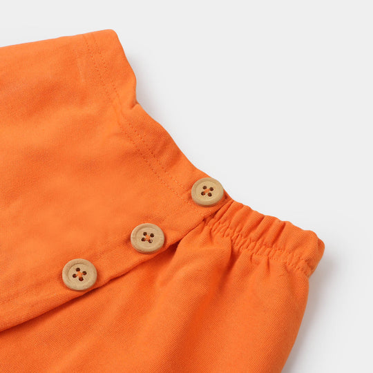 Girls Short Floral - Orange