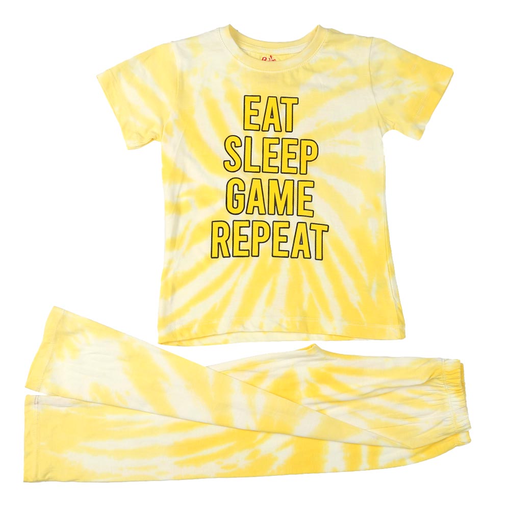 Boys Knitted Nightwear Eat Sleep - Yellow
