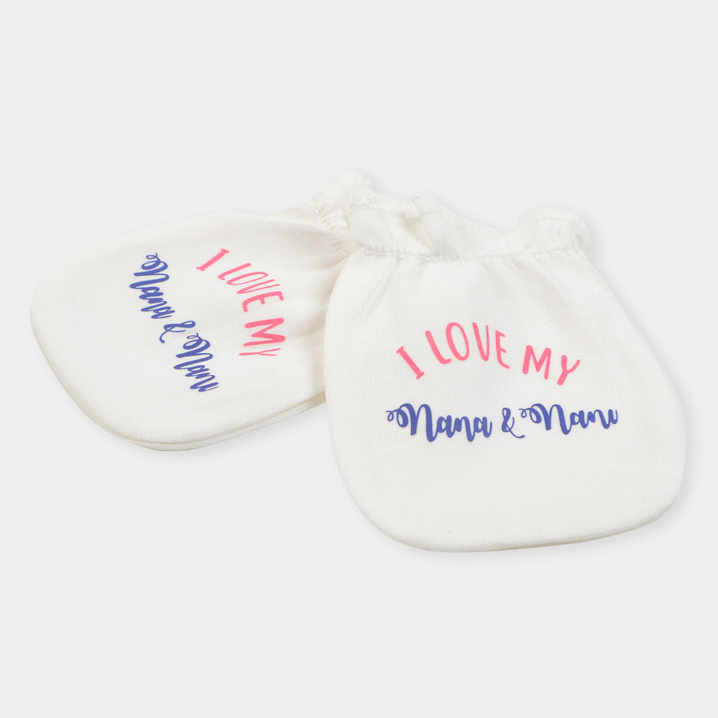 Infant Mittens Nana & Nani- White