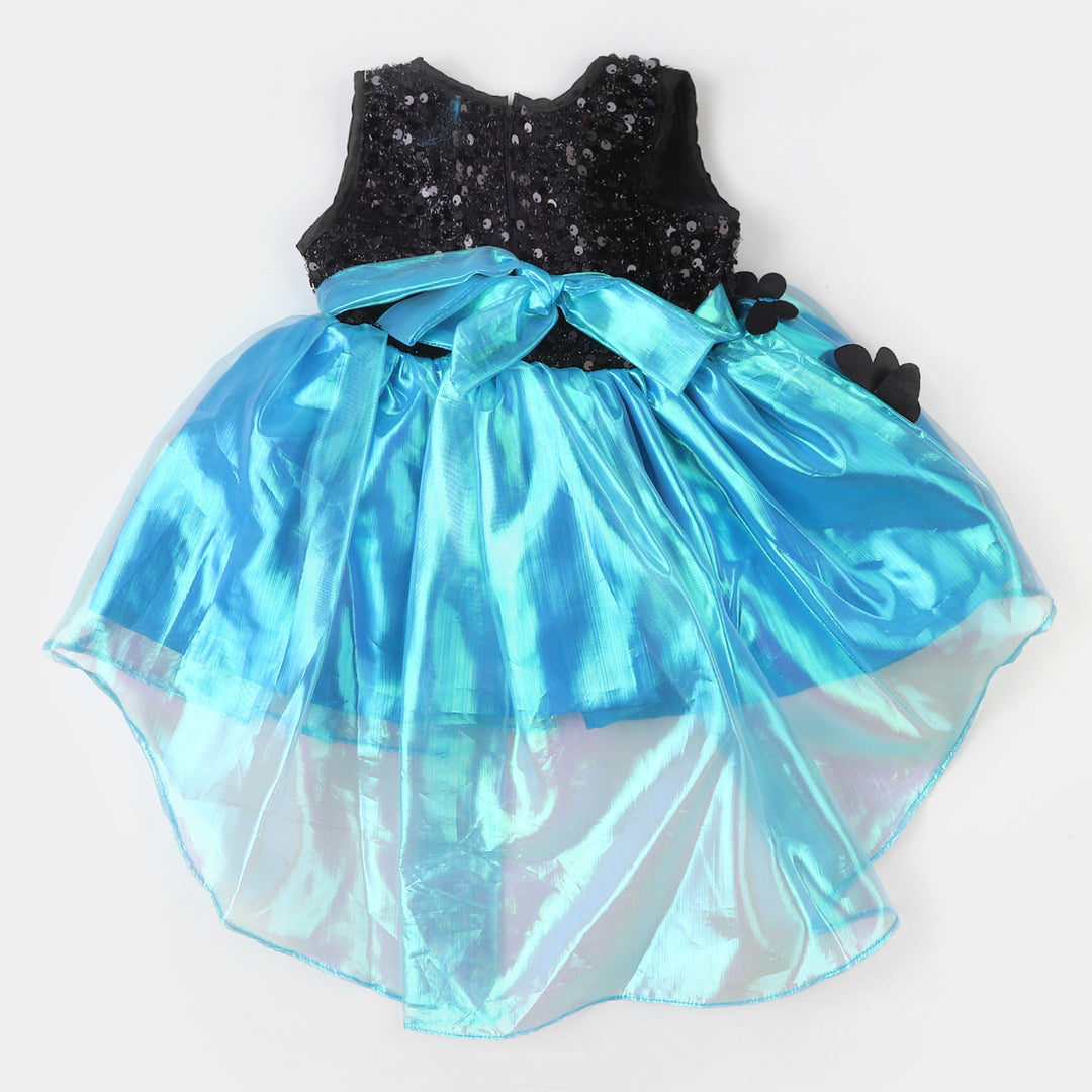 Infant Girls Net Fancy Frock Butterfly - Blue