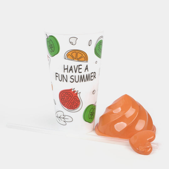 Printed Polka Straw Glass For Kids