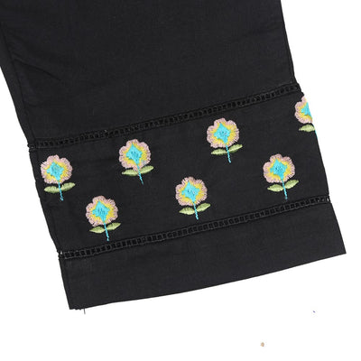 Embroidered Pant For Girls - Black