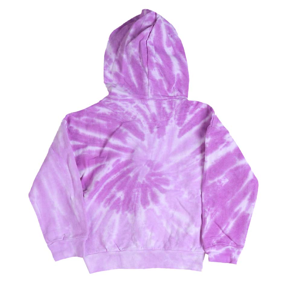 Girls Hooded Knitted Jacket Good Vibes Tie Dye - Purple