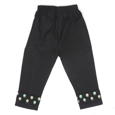 Embroidered Pant For Girls - Black