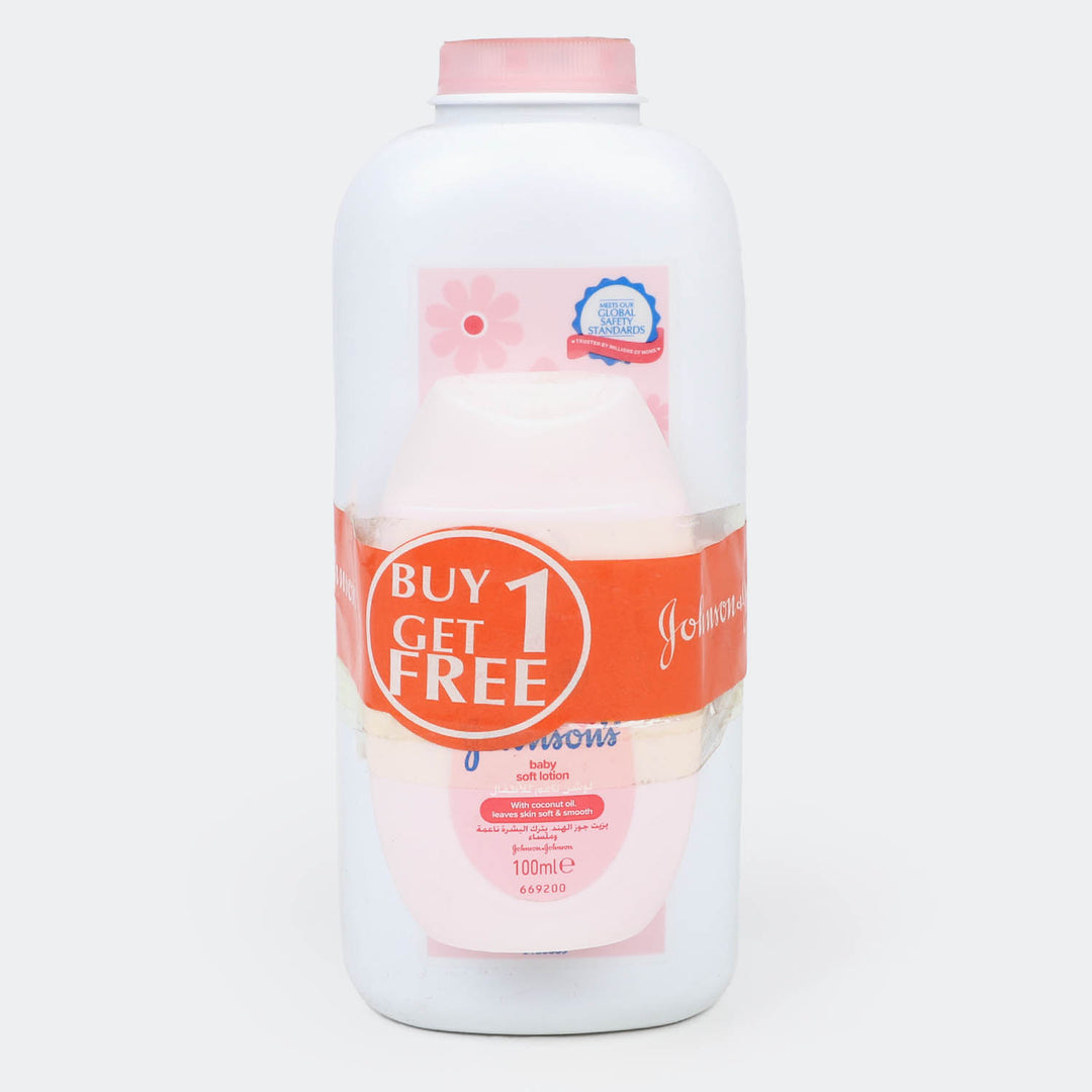 Johnsons Baby Powder Blossom 500gm FREE Baby Lotion