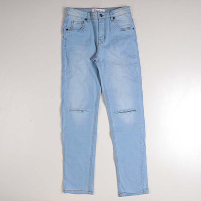 Teens Boys Pant Denim Knee Cut - Ice Blue