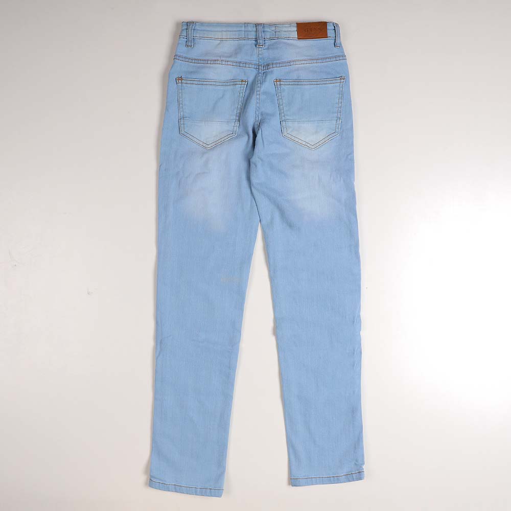 Teens Boys Pant Denim Knee Cut - Ice Blue