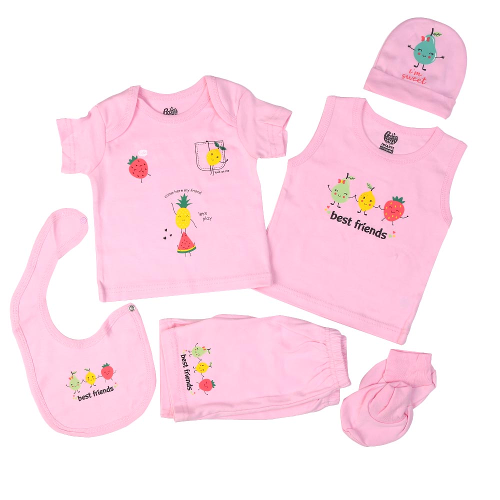 Infant Girls Set 6Pc Fruit - Pink