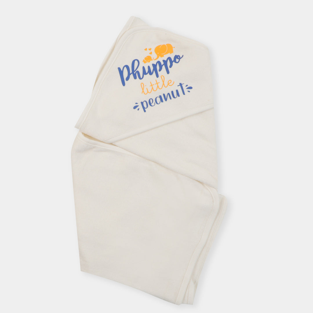 Infant Baby Bath Towel Love My Phuppo - White