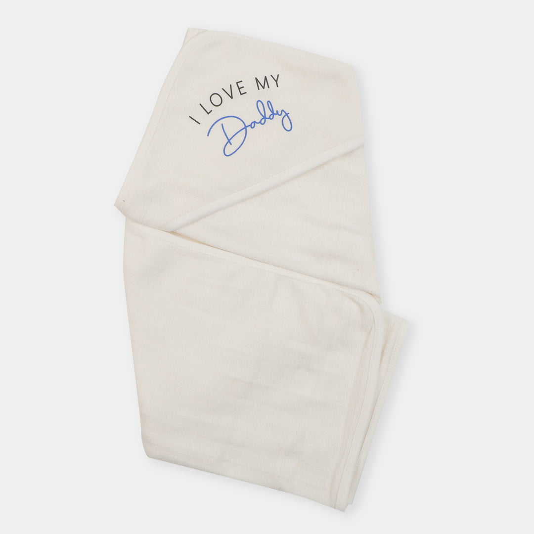 Infant Baby Bath Towel Love My Daddy - White