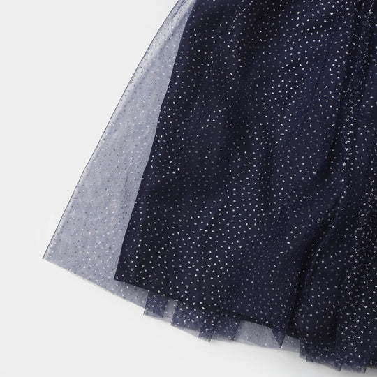 Girls Net Fancy Frock Twinkel - NAVY