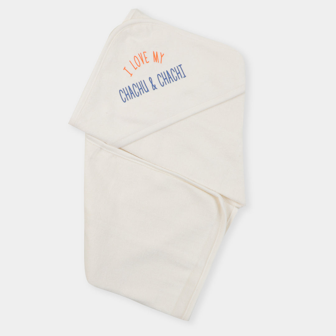 Infant Baby Bath Towel Chachu & Chachi - White