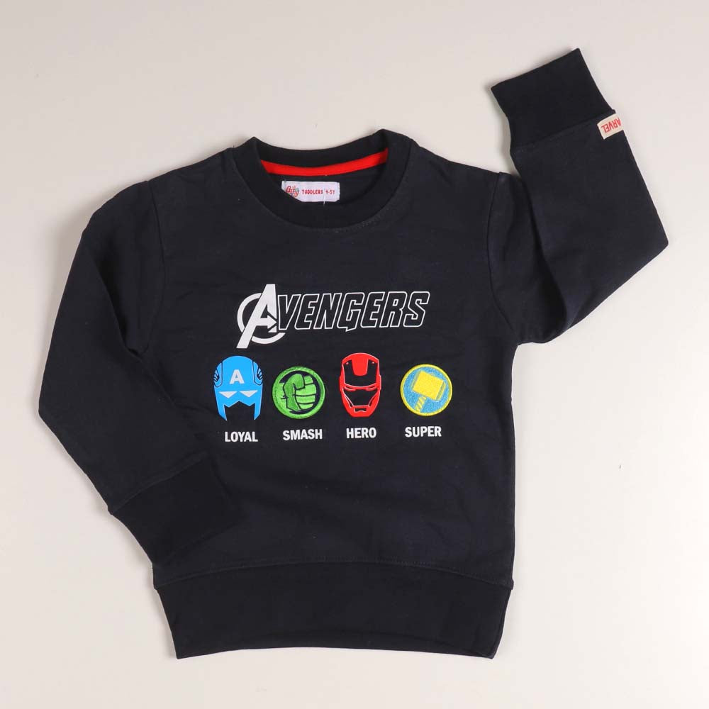 Boys Print Sweatshirt - Navy