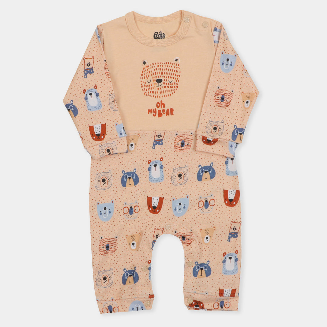 Infant Boys Romper F/L Oh My Bear - Beige