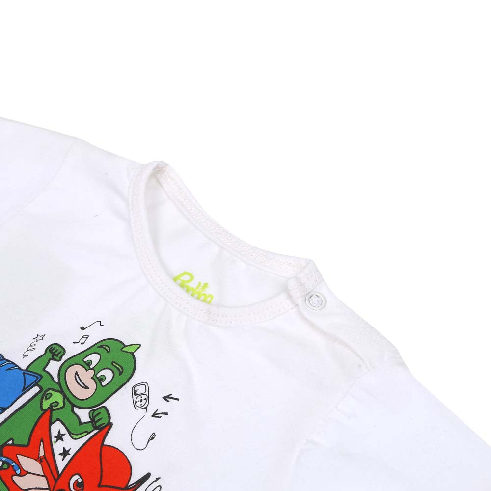 Infant Boys Round Neck T-Shirt - White