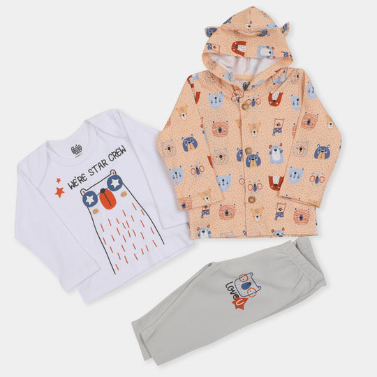 Infant Boys Suit 3 Pcs Oh My Bear - Mix