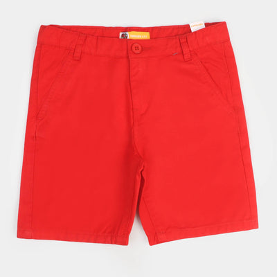 Boys Cotton Twill Short - Red