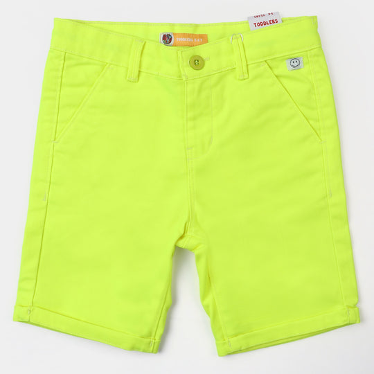 Boys Cotton Short Smile - Neon Green