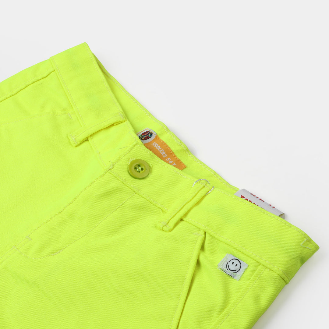 Boys Cotton Short Smile - Neon Green